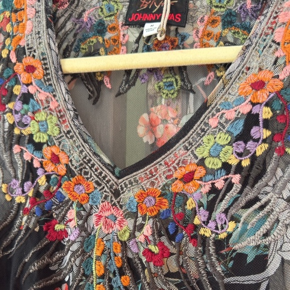 Johnny Was Mazzy Embroidered Floral Dress - Picture 8 of 11